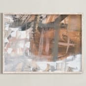 "Neutral Mist and Star Series 2" - Art Print in Neutrals and Earthtones by Angela Simeone - Framed