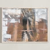 "Neutral Mist and Star Series 1" - Art Print in Neutral Beige by Angela Simeone - Framed