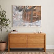 "Neutral Mist and Star Series 2" - Art Print in Neutrals and Earthtones by Angela Simeone - In a Room