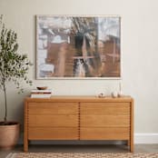 "Neutral Mist and Star Series 1" - Art Print in Neutral Beige by Angela Simeone - In a Room