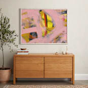 "It's Always Sunny Series 1" - Art Print in Gold and Pink by Angela Simeone - In a Room