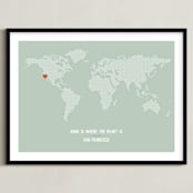 "Home Is Where the Heart Is" - Custom Print in Seafoam by InkDot - Framed