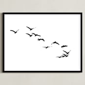 "Landing" - Art Print in Black & White by Neeta Sawhney - Framed