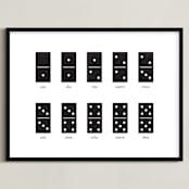 "Counting Dominoes" - Art Print in Classic Black by Snow and Ivy - Framed