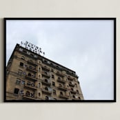 "Divine Lorraine Hotel" - Art Print in Bruised Sky by Kate Binns - Framed