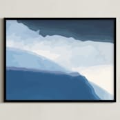 "Reflections in Water II" - Art Print in Cool Waters by Jessica Baskin - Framed
