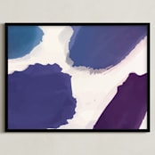 "Reflections in Water I" - Art Print in Purple Waters by Jessica Baskin - Framed