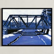 "Cherry Creek" - Art Print in Creek Blue by Jeff Preuss - Framed