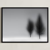 "a foggy NIGHT" - Art Print in foggy gray by Gail Schechter - Framed