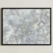 "Neutral Storm" - Art Print in Khaki and Grey by Angela Simeone - Framed