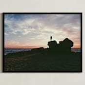 "Lookout" - Art Print in Sea Blue by Christian Florin - Framed