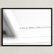 "have a seat" - Art Print in noir and blanche by Gail Schechter - Framed