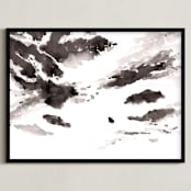 "clouds" - Art Print in black and white by XL - Framed