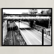 "WEST THIRD" - Art Print in grey by Joe Barka - Framed
