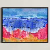 "Red Beach" - Art Print in Beach Red by Stuart Heir - Framed