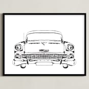 "Inked Classic" - Art Print in Black Ink by Erin Niehenke - Framed