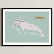 "Deep as the Sea" - Personalized Art Print in Aqua by Annada Hypes - Framed