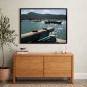 "Fishermen's Dock" - Art Print in Forest Green by Marco Augusto Ferreira - In a Room