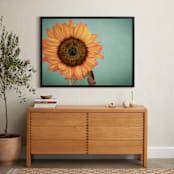 "Sunflower Power" - Art Print in Sea Foam green by Debra Butler - In a Room