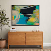 "Profound Blue and Green Series 3" - Art Print in Turquoise by Angela Simeone - In a Room