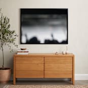 "Background Noise" - Art Print in Held Up Hand Taupe by Jeff Preuss - In a Room