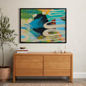 "Profound Blue and Green Series 2" - Art Print in Turquoise by Angela Simeone - In a Room