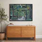 "Main Street, on my Mind" - Art Print in Urban Green by The Tattered Traveler - In a Room