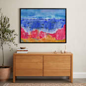 "Red Beach" - Art Print in Beach Red by Stuart Heir - In a Room