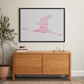 "Fuchsia Flamingo" - Art Print in Light grey by Kanika Mathur - In a Room