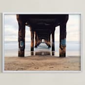 "Shoot the Pier" - Art Print in Light Sand by Christian Florin - Framed