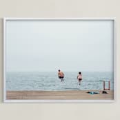 "August" - Art Print in Lake Blue by Kaitlin Rebesco - Framed