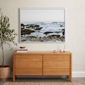"Rocky Coast" - Art Print in aqua blue by Janel Galvez - In a Room