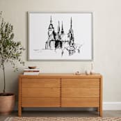 "Prague" - Art Print in Black by Anastasia Makarova - In a Room
