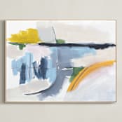 "Feeling The Day 1" - Art Print in Steel Blue by Karyn Denten - Framed Canvas