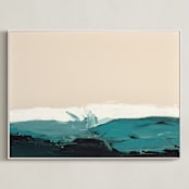 "Whale Watching" - Art Print in navy blue by Caryn Owen - Framed Canvas