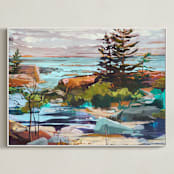 "For Shore" - Art Print in Lagoon by Jess Franks - Framed Canvas