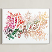 "Love" - Art Print in Blush by Kelly Ventura - Framed Canvas