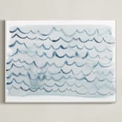 "waves" - Art Print in pool blue by Kelly Witmer - Framed Canvas