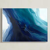 "Caribbean Silk" - Art Print in caribbean blue/teal by Teodora Guererra - Framed Canvas