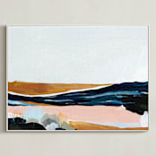 "Sandspit" - Art Print in White by Kayla King - Framed Canvas