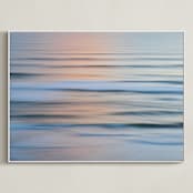 "Morning Muse" - Art Print in Pale Peach Dawn by Charlotte Mello Stevenson - Framed Canvas