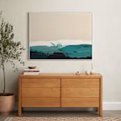"Whale Watching" - Art Print in navy blue by Caryn Owen - In a Room