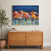 "Midnight Mountains" - Art Print in Midnight Blue by Holly Royval - In a Room