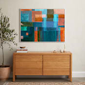 "Patches" - Art Print in Denim blue by Bethania Lima - In a Room