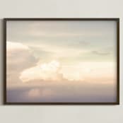 "Flying With Clouds" - Art Print in yellow by Qing Ji - Framed