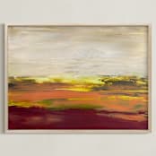 "Calypso Glow" - Art Print in Warm Orange by Julia Contacessi - Framed
