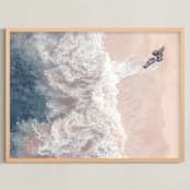 "Sea Love" - Art Print in Peach Nude by Tania Medeiros - Framed