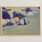 "Zachary and Violet Oxnard II" - Art Print in Raw Sienna by Annie Seaton - Framed