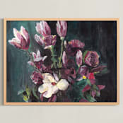 "Magnolia" - Art Print in Purple Magnolia by XL - Framed