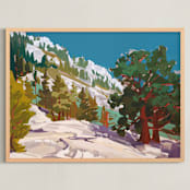 "Bright Ascent, 2" - Art Print in Lake Blue by Jess Franks - Framed